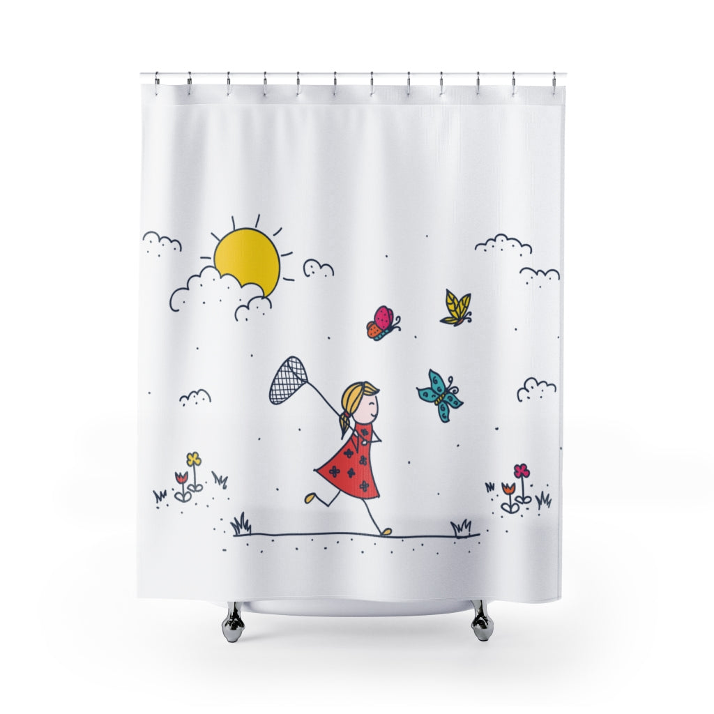 Doodle Girl Shower Curtains