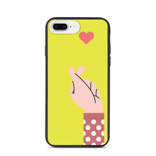 Load image into Gallery viewer, Saranghae Hand Biodegradable phone case
