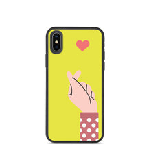 Load image into Gallery viewer, Saranghae Hand Biodegradable phone case
